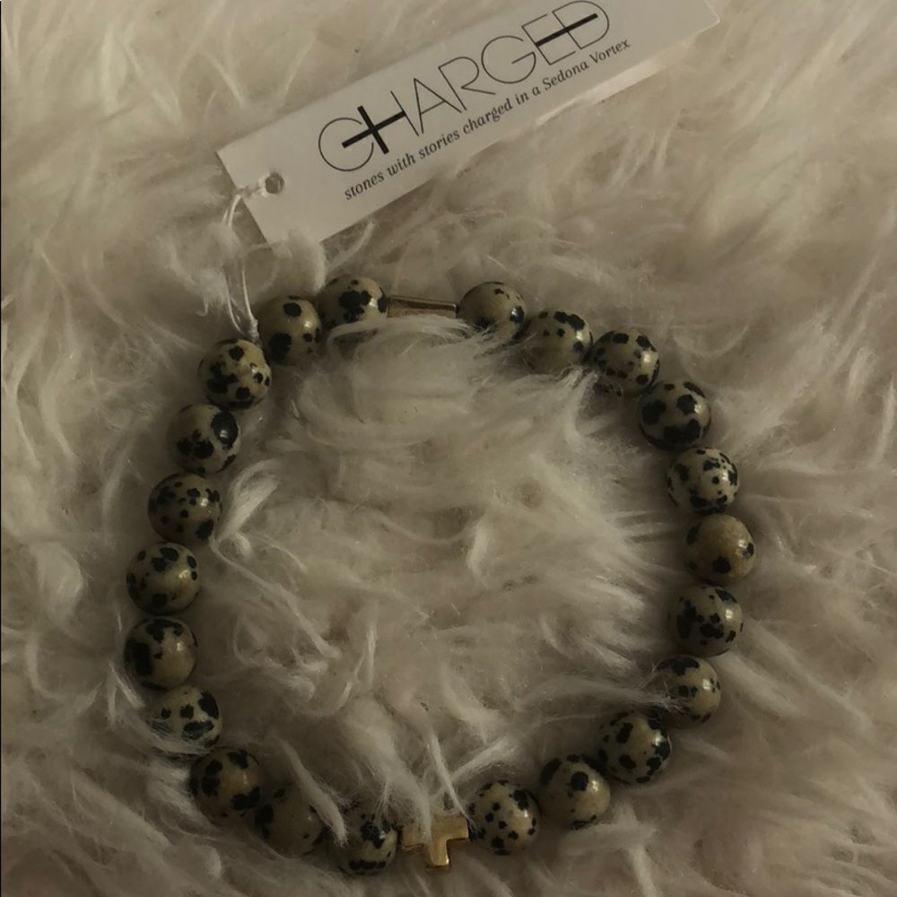Charged Dalmatian Jasper Bracelet